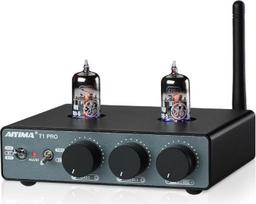 AIYIMA T1PRO Tube Preamp Amplifier Home Audio Preamp Mini Vacuum Preamp Receiver Bluetooth 5.1 QCC3040 APTX-HD with Bass Treble Tone Controls and 12V Trigger Output