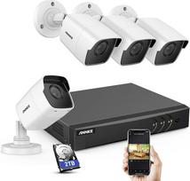 ANNKE 5MP stebėjimo kamerų rinkinys su 4 x 5MP lauko stebėjimo kameromis ir 8CH 3K Lite H.265+ CCTV vaizdo registratoriumi, asmens ir transporto priemonės aptikimo funkcija su 2 TB kietuoju disku, EXIR naktinio matymo sistema namams