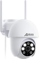 ANRAN FHD 5 MP lauko stebėjimo kamera, 360 laipsnių PTZ IP kamera su automatiniu sekimu, 30 m spalvotas naktinis matymas su prožektoriumi, 24/7 vaizdo įrašymas, dvipusis garsas su "Alexa", P3 Max White