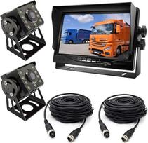 Atbulinės eigos kamera su monitoriumi, 2 x 8 LED 120° plataus kampo IR naktinio matymo vandeniui atspari atbulinės eigos kamera su 15 m kabeliu + 12 V-24 V 7 colių TFT LCD HD kameros monitorius autobusui, sunkvežimiui, priekabai ir nameliams ant ratų