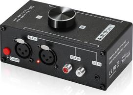 AtNeDcVh Stereo Audio Preamp - XLR Balanced RCA 3.5 mm Input to XLR RCA 3.5 mm Output Converter Adapter Amplifier for Phono Turntable Phonograph (Black)