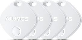 ATUVOS raktų ieškiklis KeyFinder 4 vnt., "iOS" išmanioji "Bluetooth" sekimo žyma, suderinama su "Apple" Kur yra? (tik iOS, Android nepalaikoma), raktų ieškiklis bagažui, krepšiams ir lagaminams, keičiama baterija