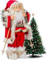 Avilia Christmas Decoration Santa Red with Gift Bag and Skis 40 cm - Ideal for Decorating Home, Office or Business - Also as a Gift Idea - Strong and Durable Materials