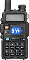 BAOFENG BF UV-5R 8 vatų dviejų dažnių dvipusio ryšio radijo stotis (144 MHz-146 MHz VHF ir 430 MHz-440 MHz UHF) su visu komplektu, juoda