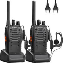 Baofeng Walkie Talkie PMR446 Dviejų krypčių radijo stotelė Profesionalus 16 kanalų interkomas 2 dalių įkraunamas siųstuvo ir imtuvo rinkinys su ausinėmis ir LED šviesa