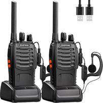 Baofeng Walkie Talkies PMR446 Radijo stotelės Profesionalus dvipusis radijas 16 kanalų interkomas Įkraunamas radijo imtuvas Siųstuvas ir imtuvas suaugusiesiems su ausinėmis (2 vnt.)