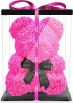 Blumenhandel Nadir Gezer Rožinis meškiukas su juodu lankeliu D 33 cm x Š 33 cm x V 40 cm, įskaitant supakuotą dovanų dėžutę - Rožinis meškiukas su juodu lankeliu 40 cm, įskaitant dovanų dėžutę - Gėlių meškiukas