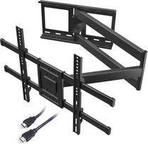 BONTEC televizoriaus sieninis laikiklis su 1040 mm itin ilga šarnyrine svirtimi, skirtas 32-75 colių LCD/LED/OLED plokščiesiems ekranams, sveriantiems iki 60 kg, pakreipiamas, pasukamas ir pasukamas, televizoriaus sieninis laikiklis, maks. VESA 600 x 400
