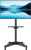 BONTEC TV Ständer Rollbar für 23-60 Zoll Plasma/LCD/LED Fernseher, Höhenverstellbarer TV Rollwagen mit Tablett und Nicht Markierenden Rollen, Max. VESA 400x400, Tragfähigkeit bis 40kg