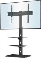 BONTEC TV stovas 30-70 colių LED OLED LCD plazminiams plokščiams ir lenktiems televizoriams iki 40 kg, reguliuojamo aukščio aukštas televizoriaus grindų stovas su 3 pakopų lentynomis, pagamintas iš grūdinto stiklo, maks. VESA 600 x 400 mm