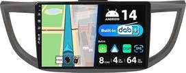 BXLIYER Android 14 - [Built-in DAB] - IPS Car Radio for Honda CRV (2012-2016) - Wireless Carplay/Android Car - 4G + 64G - Camera + Mic - 10.1 Inch 2 DIN - Steering Wheel Control DSP Fast Boot 360-CAM