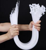 Cable Ties White Extra Long Pack of 100 650 x 8.8 mm Wide Cable Ties with 70 kg Tensile Strength Can Be Used Indoors and Outdoors for Cable Management