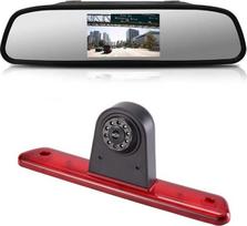 Car Roof Brake Light Reversing Camera Colour Camera Parking Camera Reversing System + 4.3 Inch LCD Rear View Mirror for Peugeot Expert 2007-2016/Fiat Scudo 2007-2016/Citroen Jumpy 2007-2016