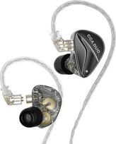 CCA - Duo HiFi in Ear Monitors High Performance Dual Dynamic IEM in Earphones 3D Printed Cavity & Luxury Metal Shell 0.75 mm 2 Pin with Silver-Plated Detachable Cable (without Microphone)