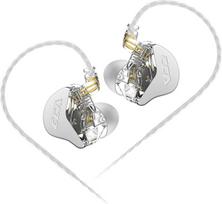 CCA CRA In-Ear Headphones, Ultra Thin Membrane, Dynamic Driver, IEM, Clear Sound and Deep Bass, Wired Earbuds with Tangle-Free Detachable Cable, White, No Microphone