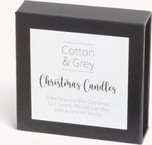 Christmas Candles by Cotton & Grey 14 Pure Beeswax Candles and a Ceramic Holder Treat yourself to some relaxation in this busy time of the year