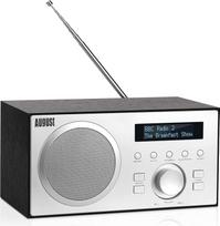 DAB+/FM Radio with Bluetooth August MB420 Digital Kitchen Radio Wooden Housing RDS Function 60 Presets HiFi Bluetooth Speaker 5W Radio Alarm Clock Sleep Timer Alarm Snooze USB / Aux-In / Aux-Out,