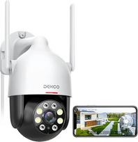 DEKCO 2K lauko "WiFi" stebėjimo kamera, 350°/90° pasukama "WiFi" lauko kamera, 3 MP "WiFi" kamera su automatiniu sekimu, 30 m spalvoto naktinio matymo, 2 krypčių garsas, IP66