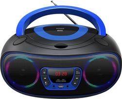 Denver Electronics TCL-212BT - CD-Player (4 W, FM, Extern, Tragbarer CD-Player, Blau, 3,5 mm)