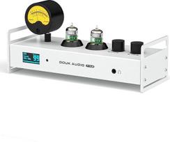 Douk Audio 2-Channel Bluetooth Vacuum Tubes Preamp, Hi-Fi Headphone Amplifier, USB-DAC PC Sound Card, Wireless Receiver Audio Preamp with VU Meter, Optical, Coaxial, APTX, LDAC, DSD256, Remote Control