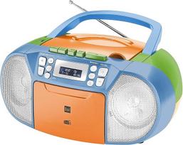 Dual DAB-P 210 Cassette Radio with CD - DAB(+)/FM Radio - Boombox - CD Player - Stereo Speaker - USB Port - Aux Input - Mains / Battery Operated - Portable - Colourful