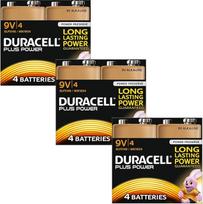 Duracell MN1604 Plus Power 9v baterijos - 12 v pakuočių