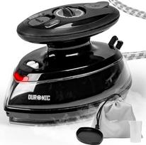 Duronic SI3 BK mini kelioninis lygintuvas, 400 W mini lygintuvas, garų lygintuvas, 35 ml vandens talpykla, mažas kelioninis lygintuvas su garais, rankinis lygintuvas su keraminiu paviršiumi, skirtas drabužiams siūti, 2 darbinės įtampos