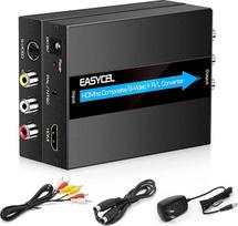 EASYCEL HDMI ir S-Video RCA keitiklis su S-Video ir RCA kabeliu, HDMI ir S-Video RCA adapteris, HDMI ir Composite AV CVBS keitiklis, HDMI ir RCA Composite adapteris (aliuminis)
