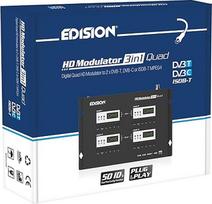 EDISION HDMI moduliatorius 3-in-1 Quad 4X HDMI į antžeminį DVB-T, ISDB-T arba kabelinį DVB-C MPEG4, 3 pasirenkami moduliacijos išvesties signalai, "Full HD" paskirstymas per koaksialinį kabelį, "Plug and Play