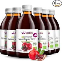 Ekologiškos granatų sultys, 6 vnt. (6 x 250 ml) - Ekologiškos grynos granatų sultys 100% - šalto spaudimo motinos sultys - be dažiklių, be cukraus, be GMO, be konservantų - veganiškos, ekologiškos, BerriesPolska®