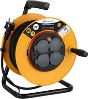 Electraline 49039 Professional H05VV-F 3G2.5 kabelių ritė 50 m su 4 "Schuko" lizdais IP40 geltonos spalvos