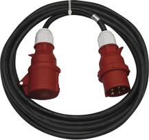 EMOS - IP44 CEE ilgintuvas 20 m - 5 kontaktų kištukas - atsparus vandeniui ir temperatūrai - 400 V, 16 A, 3680 W - guminė izoliacija - CGSG 5C x H05RR-F 2,5 mm2 - skirtas lauko ir stovyklavimo reikmėms - juodas