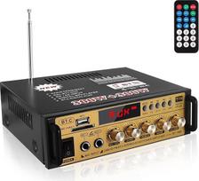 Etlephe Mini stiprintuvas HIFI stiprintuvas "Bluetooth 5.0" stereofoninis garso įrašas 12V 220V 600W 2 kanalai LCD ekranas Aukštos kokybės nešiojamas FM radijas SD/USB kortelės įvestis namams ar automobiliui