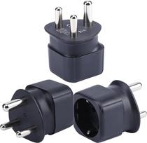 Europe to South Africa/Swaziland Plug Adapter, European/Germany/French Schuko Type C/E/F Plug Suitable for South Africa/Swaziland Socket Travel Plug Converter (Pack of 3)