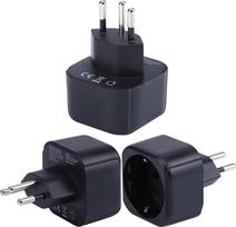Europe to Switzerland/Liechtenstein Plug Adapter, EU Schuko Plug Fit to Swiss/Liechtenstein Socket, Europe/Germany Type C/E/F Plug to Type J Travel Plug Converter (Pack of 3)