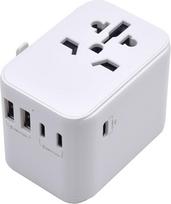 Ewent Travel Adapter Worldwide, Universal Travel Adapter, Universal Socket Adapter with 2 USB and 3 Type-C Ports, Travel Plug for Germany, England, USA, Australia and Over 224 Countries, Child
