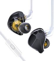 EZ EAR In-Ear Monitor CCZ BC04 HiFi Earphones DD & BA Dynamic Drivers Rich Details Cable Earphones IEM Deep Bass with 2 Pin Removable Cable for Phone PC Music Games (Black, Microphone)