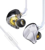EZ EAR In-Ear Monitor CCZ BC04 HiFI Earphones DD & BA Dynamic Drivers Rich Details Cable Earphones IEM Deep Bass with 2 Pin Removable Cable for Phone PC Music Games (Silver, Microphone)