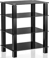 FITUEYES AS406002GB Televizoriaus stovas HiFi lentyna Garso spinta Stiklas ir aliuminis 600 x 455 x 770 mm