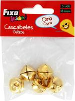 Fixo Kids | Pack of 5 Gold Plated Metal Bells 18mm Diameter for Crafts and School Decorations | Christmas, Celebrations and Parties