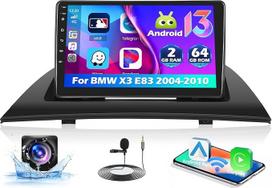 For BMW X3 E83 2004-2010, 2+64G Hikity Car Radio Android with Carplay Wireless Android Car, 9 Inch Touch Display Radio with Screen GPS Navigation WiFi BT FM RDS