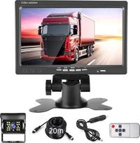 Galinio vaizdo kameros rinkinys su 7 colių HD monitoriumi, IP68 vandeniui atsparus 18 IR naktinio matymo automobilio atsarginės kameros, 20 m 4 kontaktų kabelis atbulinės eigos kamera 12 V - 24 V Motorhome Truck RV Trucks Bus Trailer Parking Aid