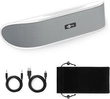 Goobay 95122 Stereo Lautsprecher 6W für TV, PC, Handy, Mac & Laptop USB Soundbar 2x 3W, Soundsystem mit digitalem Verstärker & Subwoofer Membran, Weiß