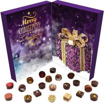 Hallingers Frohe Weihnachten - Vegan Advent Calendar Chocolates Gift Handmade Part with Alcohol from Chocolate Vegan (Box) - Fill Advent Calendar Novelties & Advent Calendar | Congratulations Chan