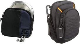 Hama CD Player Case for Discman and 3 CDs (with Cable Outlet and Belt Loop) Black/Blue & Amazon Basics Camera Bag for Compact Cameras, Medium Size