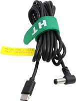 HangTon 12V PD maitinimo kabelis iš USB C į DC 5,5x2,5 mm dešiniu kampu, skirtas "Blackmagic BMCC" fotoaparato vaizdo pagalbiniam monitoriui "Power Bank" 2M