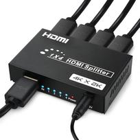 HDMI skirstytuvas 1 in 4 Out, 4Kx2K @ 30Hz HDMI skirstytuvas 1x4 garso ir vaizdo įrašų skirstytuvas, palaikantis 3D dubliavimą / veidrodį 4 ekranams, skirtas HDTV, "Xbox", PS4, "Blue-Ray" grotuvui, projektoriui