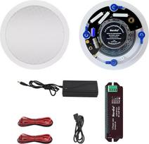 Herdio 6.5 Inch Bluetooth Ceiling Speaker, 160 Watt Compatible Built-in Speaker, Flush Mounting Sound, for Home, Bathroom, Kitchen, Office with Full Range Sound