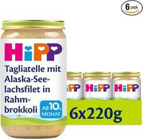 HiPP Tagliatelle su Aliaskos Pollock filė su brokoliais ir grietinėlės kremu, 6 vnt. (6 x 220 g)