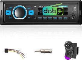 Hodozzy DAB+/DAB automobilinis radijas 1 DIN skaitmeninis "Bluetooth" garso ir muzikos stereo 12 V automobilinis radijas MP3 grotuvas su USB/TF/SD/AUX/EQ/FM radijas/SWC